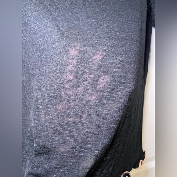 SEE BY CHLOE Women's Black Thin Knit Eyelet Trimmed Short Sleeve Size XL - Picture 5 of 12